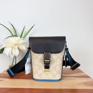 NWT Coach Track Small Flap Crossbody In Colorblock Signature Canvas